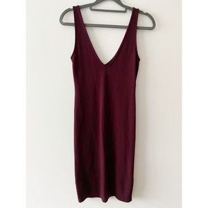 Wine Red Casual Mini Dress